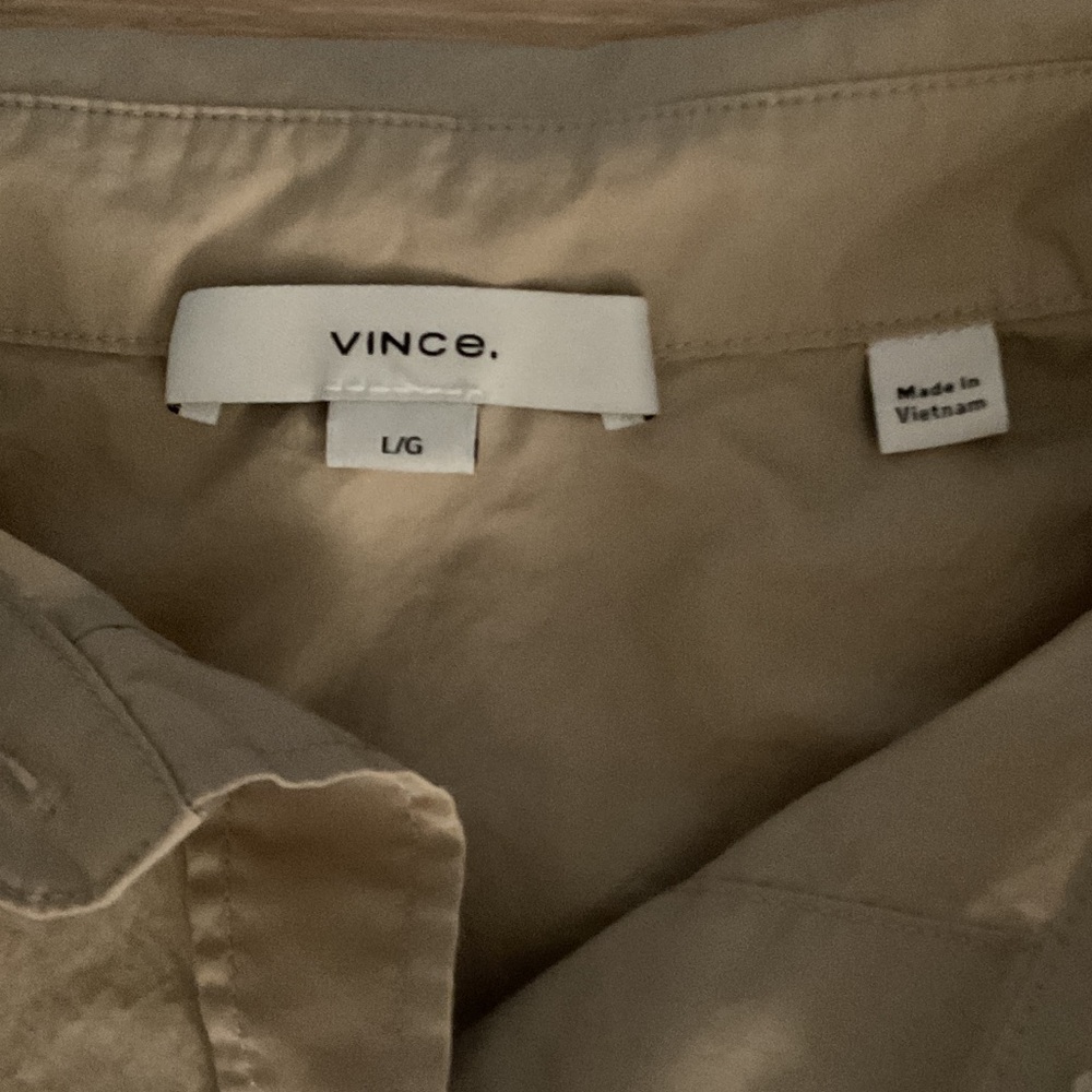 Vince Beige Collared short-sleeved Shirt 100% cotton